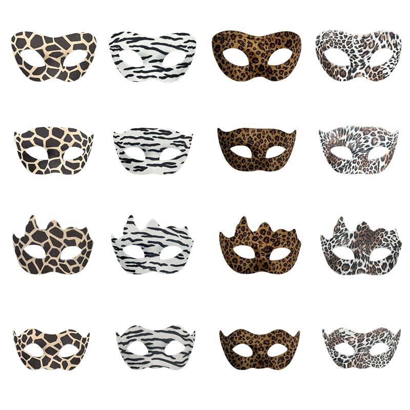 Nueva máscara de estriado animal de Halloween máscara de zebra tigre máscara de girafa máscara de baile