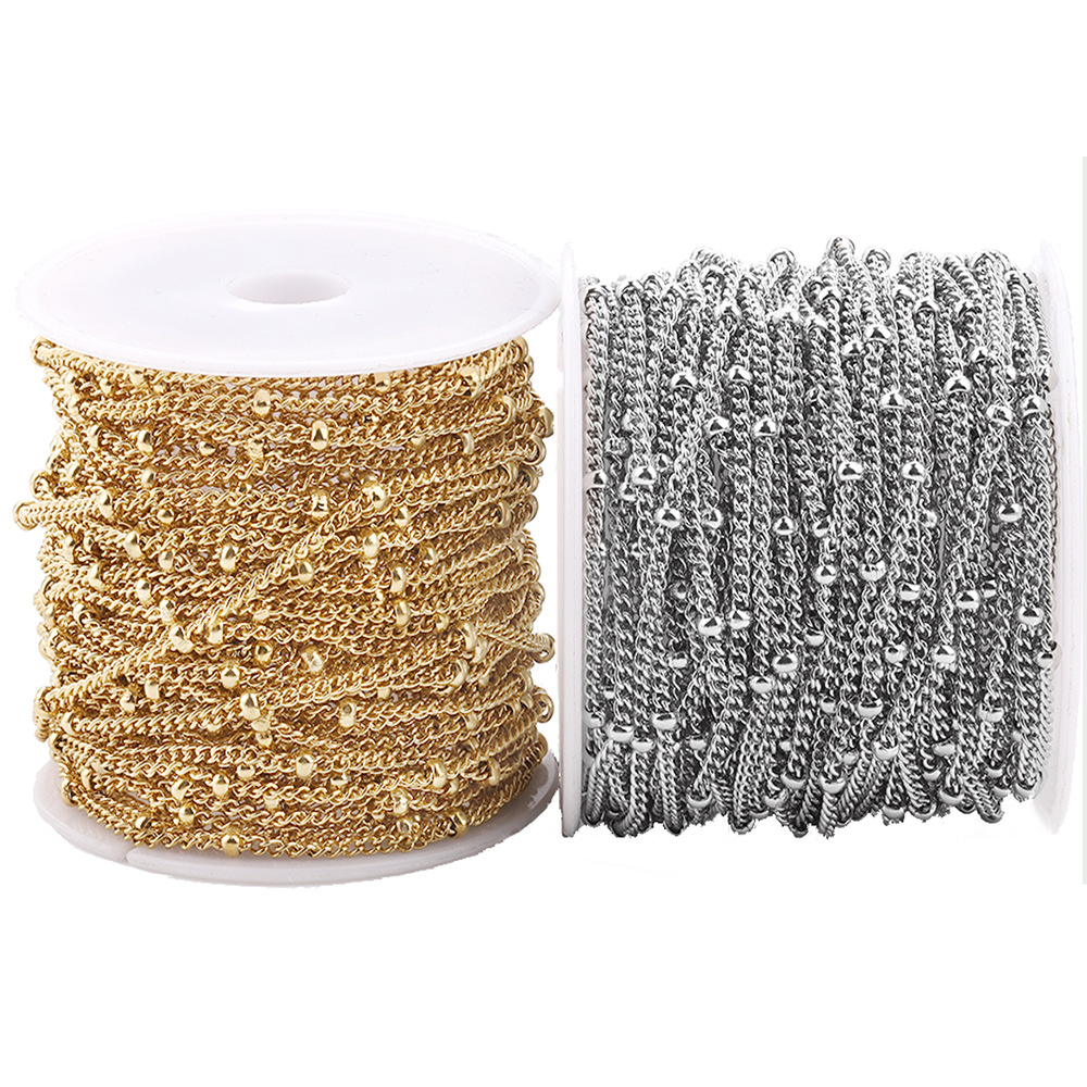 Simple Style Style 1 Roll Diameter 2mm 304 Stainless Steel 18K Gold Plated Rose Gold Plated Solid Color Polished Chain