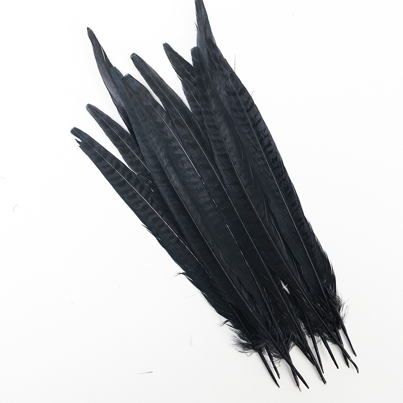 Plumas negras al por mayor diy materiales hechos a mano bolsas accesorios accesorios para niños jardín de infantes creativo curso de arte