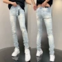 新款显瘦青年乞丐牛仔裤