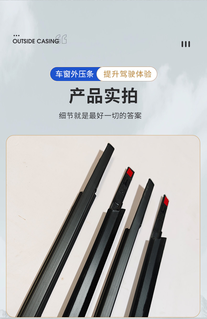 Suitable for Suzuki Swift Outer Weatherstripping Car Door and Window Rain and Water Flow Strips, Window Side Glass Sealing Strips