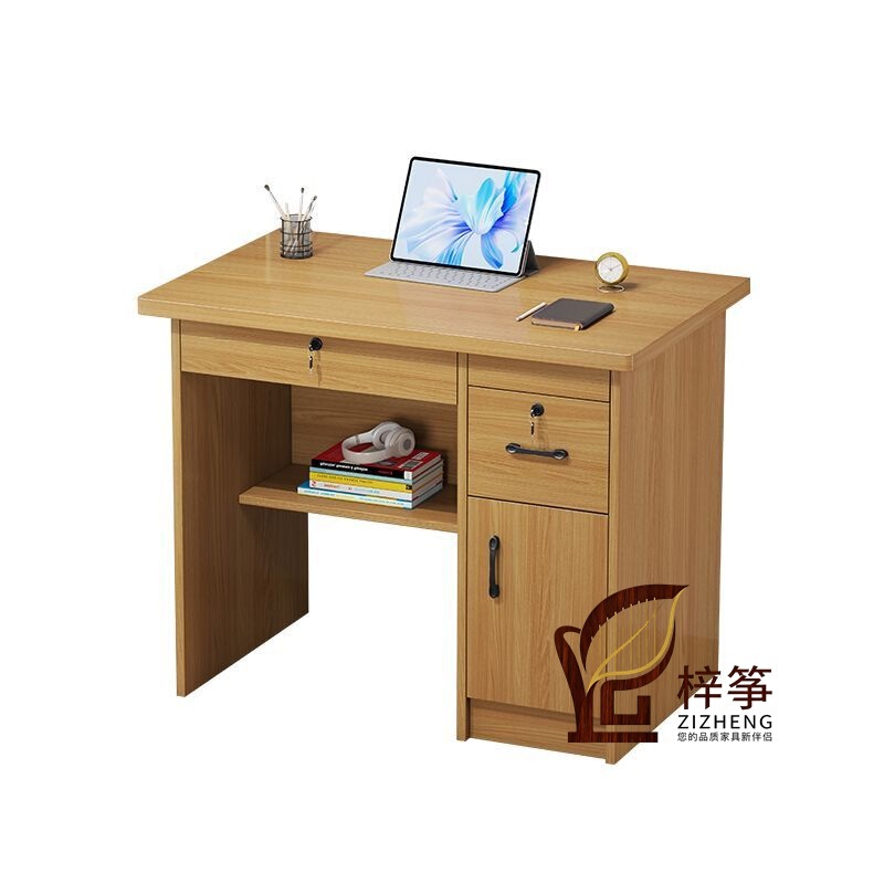 Solid Wood Environmentally Friendly Desk Home Computer Desk with Drawer and Lock Bedroom Small Desk Study Desk Student Writing Desk