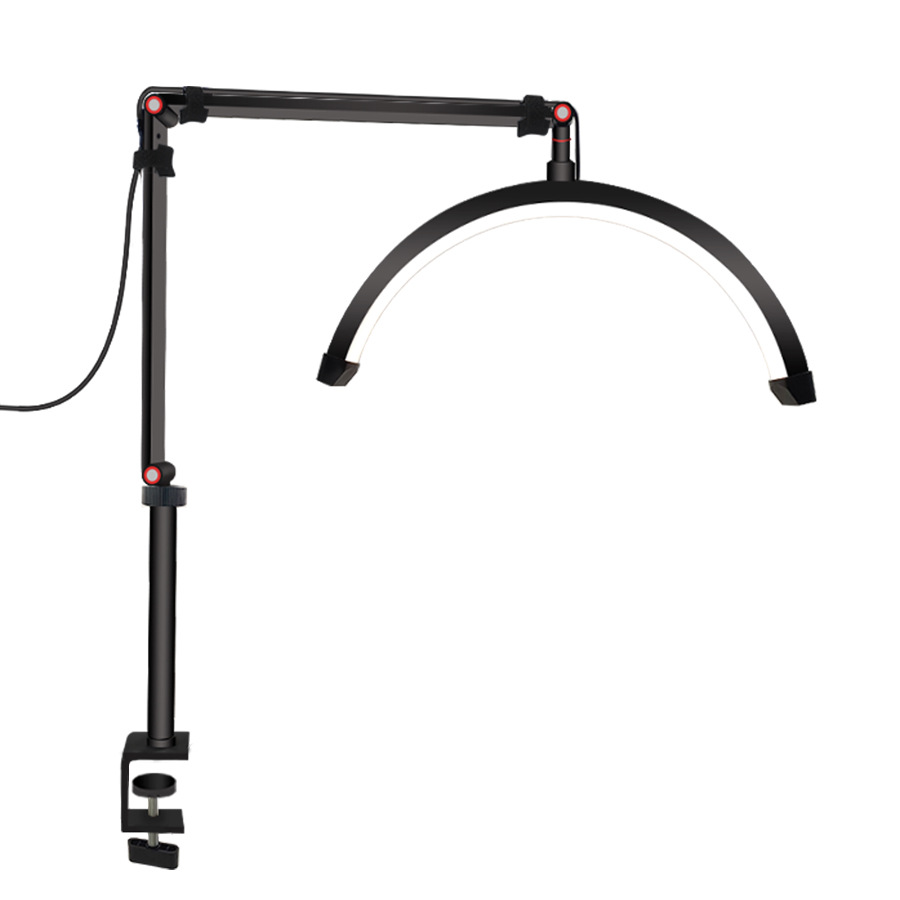 Amazon de 16 pulgadas de medio mes lámpara de belleza de noche de escritorio tatuaje manicura ceja tatuaje pestañas LED lámpara de protección para los ojos Luz de relleno