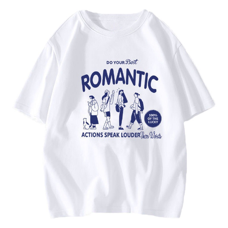 Camiseta de manga corta estilo coreano con diseño de Snoopy, conjunto unisex para parejas, top versátil, moderno y elegante, transpirable.