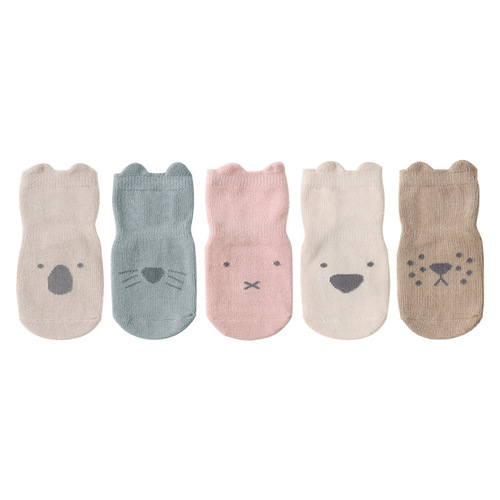 Baby Walking Socks Autumn and Winter Indoor Floor Socks Breathable Non-slip Bottom Cool Separating Children's Socks Cartoon Medium Calf Socks