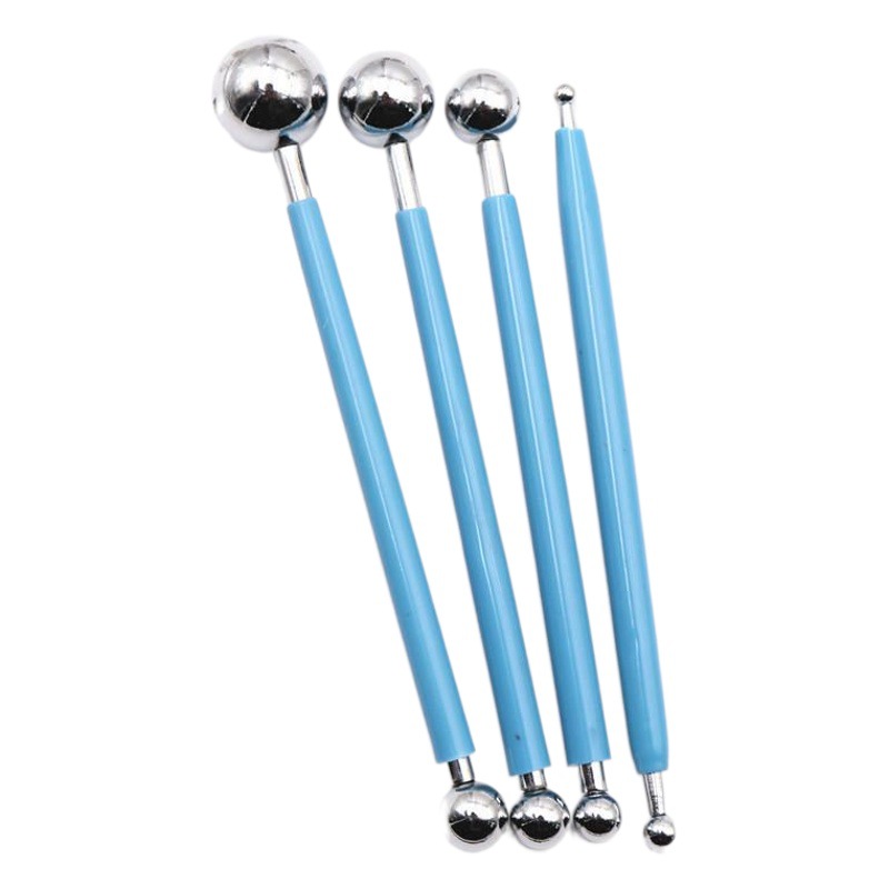 4-piece set fondant tallado set acero ocho-cabeza pluma azúcar flor herramienta de modelado molde de la torta herramienta para hornear en stock