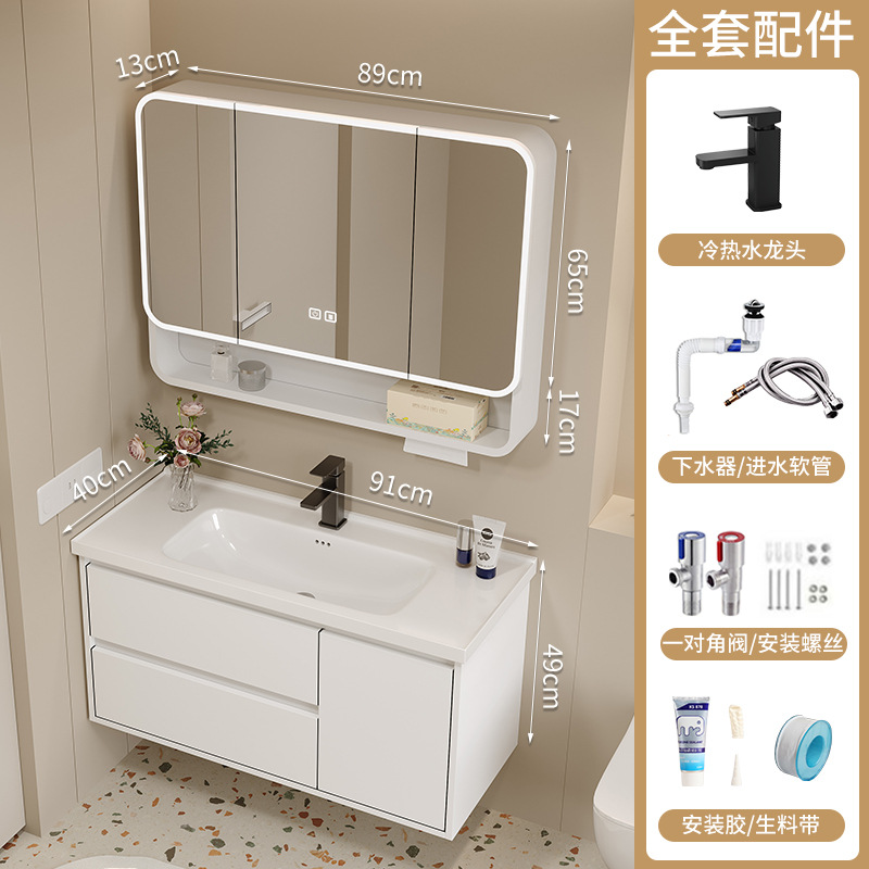 40cm de ancho y largo de panal de abeja gabinete de baño combinación cerámica integral lavabo tipo pequeño hogar lavabo de lavabo