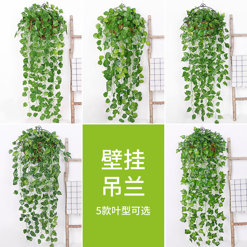 仿真壁掛爬山虎常春藤條牆面櫥窗裝飾吊蘭綠植假花裝飾廠家批發