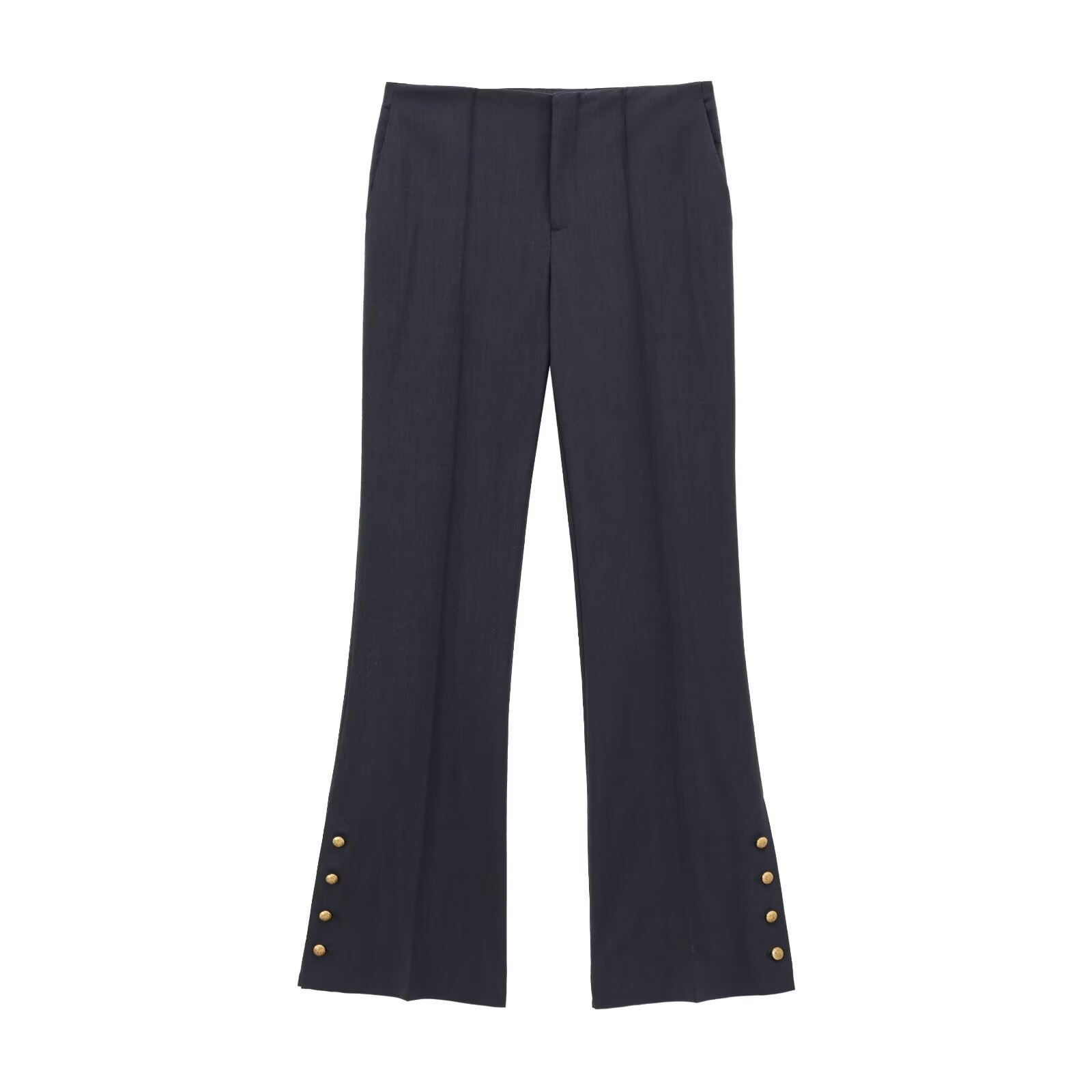 GraceChic 8665 - Autumn New Women's Fashion European And American Style With Button Decoration Short Suit + Flared Pants Set_voghion.com