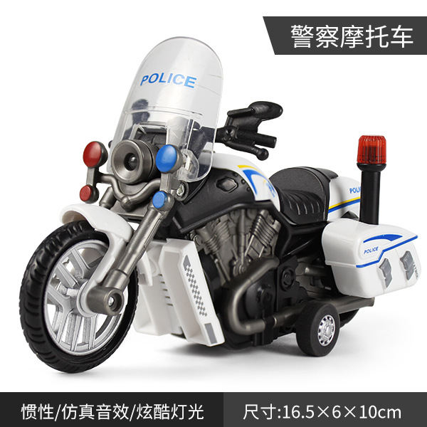 Police motorcycle with battery