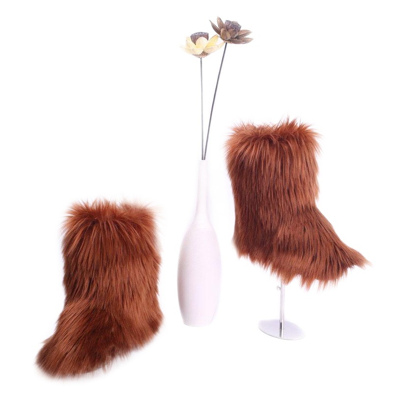 Europa y América MEDIADOS DE-becerro plana 2020 nuevos zapatos de mujer casual de invierno forrado de lana peludos botas de nieve para las mujeres