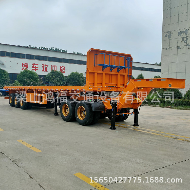 出口重型轴线拼接半挂车 拖挂平板车 atv拖车 蒙古狼狈全挂车車