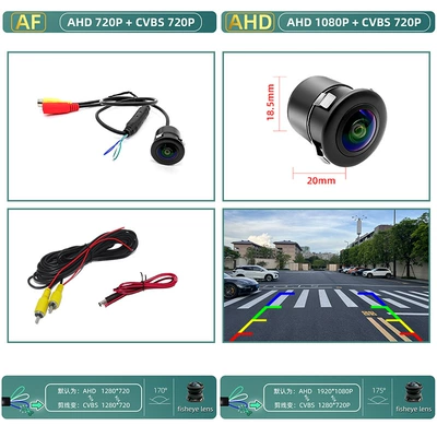 Vehicle camera – Image Rear View Camera Hd - ahd720pcvbs-three-control-fisheye-wide-angle-185mm-perforated-black-fisheye-wide-angle-lens