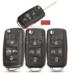 Volkswagen 4/5 düyməli Tiguan Golf Sagitar Mk6 Polo qatlanan açar korpusu