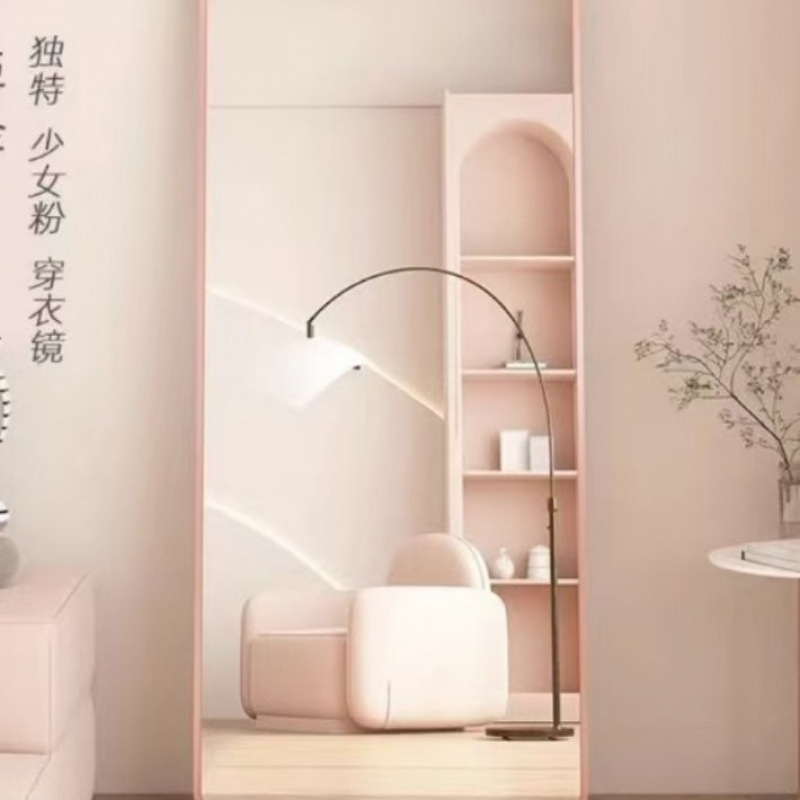 小熊全身镜可移动落地镜家用穿衣镜木质旋转挂衣帽架一体|undefined