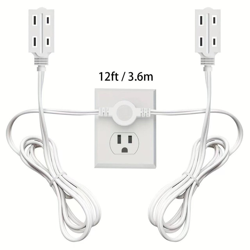 One-out two-gauge power cord 2-core American standard polarity large and small piece plug with power board flat plug extension cord