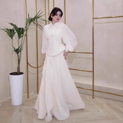 亚马逊欧美跨境2025年秋季新款宫廷风复古优雅长袖长裙连衣裙女