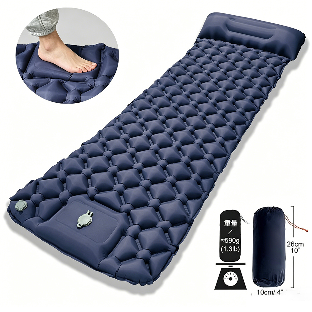 Tpu Inflatable Mat Camping Tent Foot-Operated Automatic Beach Folding Picnic Mat Moisture-Proof Mat Inflatable Bed for Summer Camping