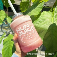 批发桶型奶茶瓶透明pet果汁饮料食品级创意一次性纤体水桶塑料瓶