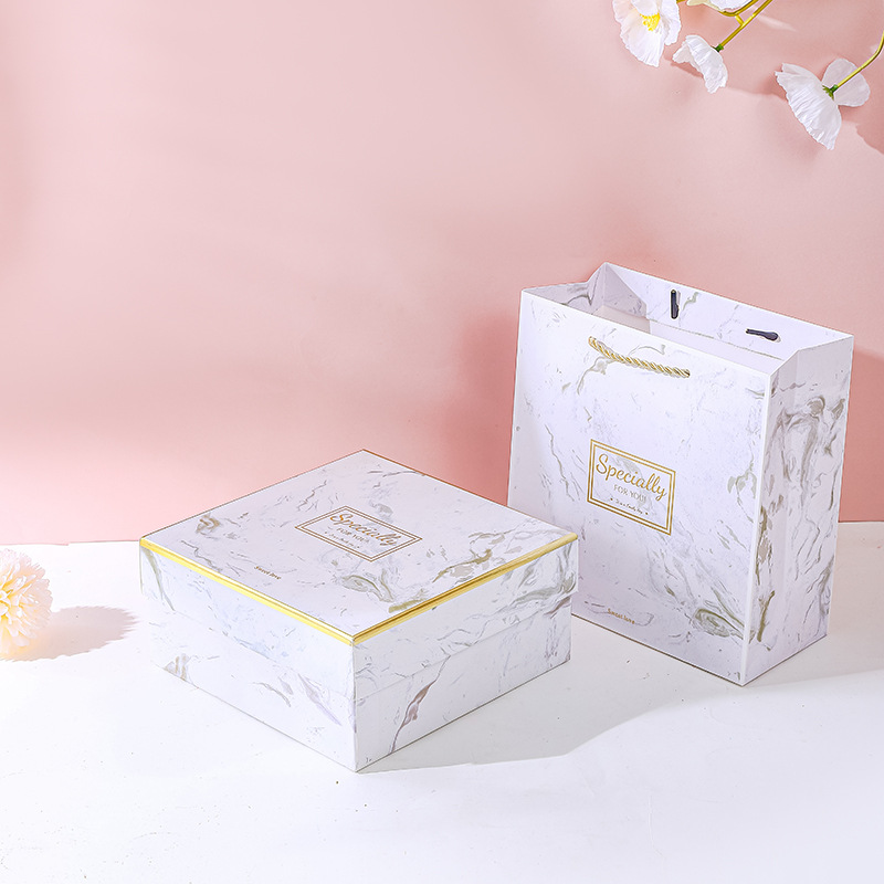 Caja de regalo de boda, caja vacía de alta gama, tamaño grande, estilo moderno, caja cuadrada para regalo de San Valentín, caja de embalaje para regalo con asa.