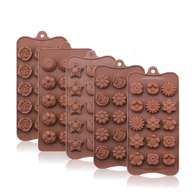 Molde de silicona de grado alimenticio para chocolate, bandeja de hielo con forma de corazón para dulces, molde para hornear pasteles, pudín y fondant