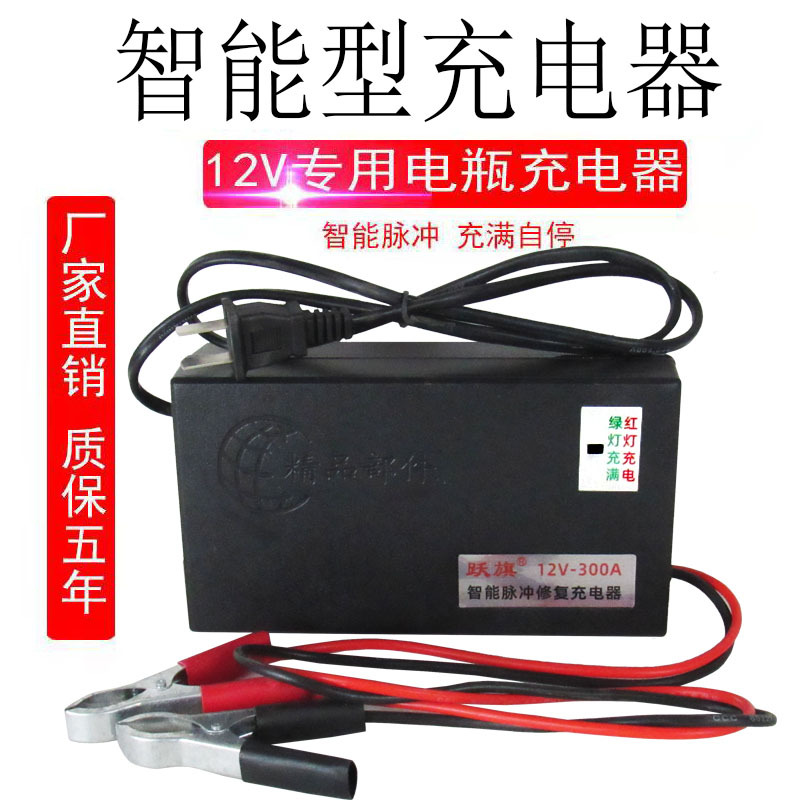 汽车电瓶充电器12V摩托车电动车蓄电池充电机智能智能快充