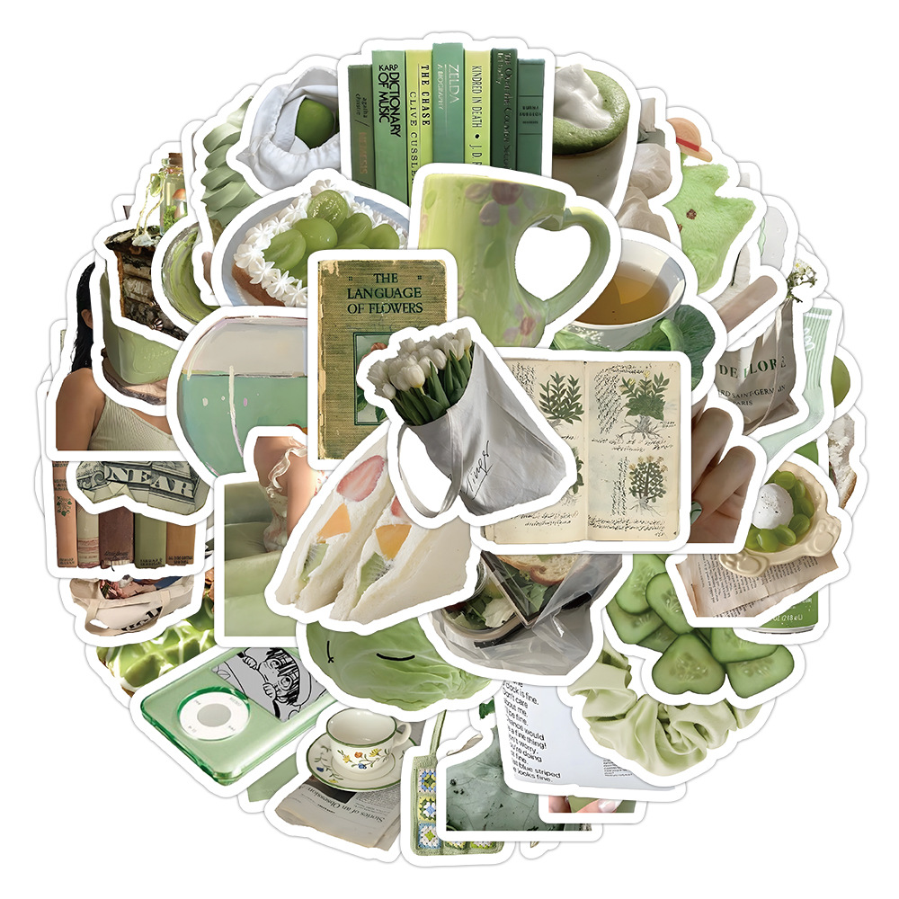 60 hojas de pegatinas de estilo retro, pegatinas de sellado de sobres de material de cuentas manuales frescas, pegatinas impermeables de venta caliente transfronteriza