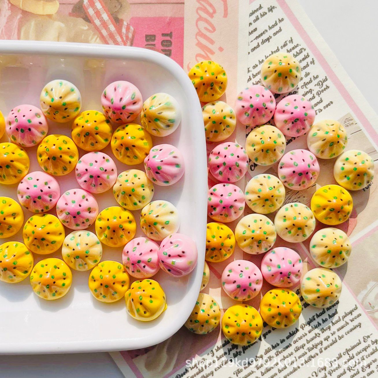 New Mini Food Play Water Fried Bag Resin Accessories Children's Play Toy Handmade Hairpin Haircord DIY Jewelry