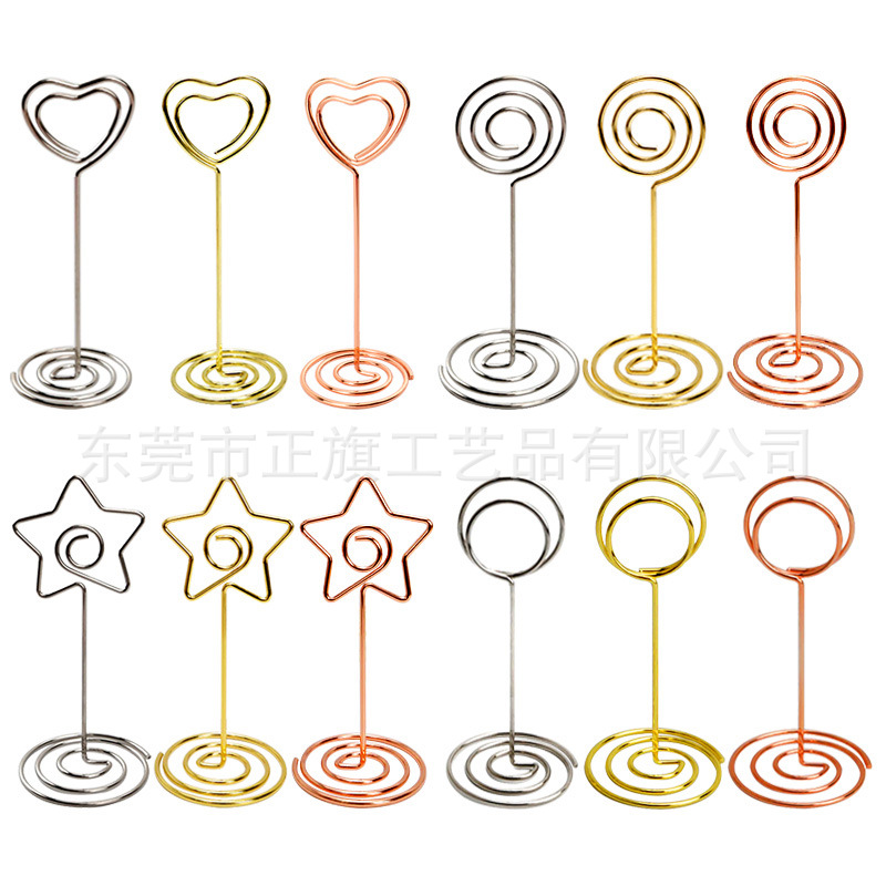 Porta Tarjetas de Asiento Romántico para Bodas Transfronterizas, Porta Notas Vertical, Porta Etiquetas Metálico Creativo con Soporte