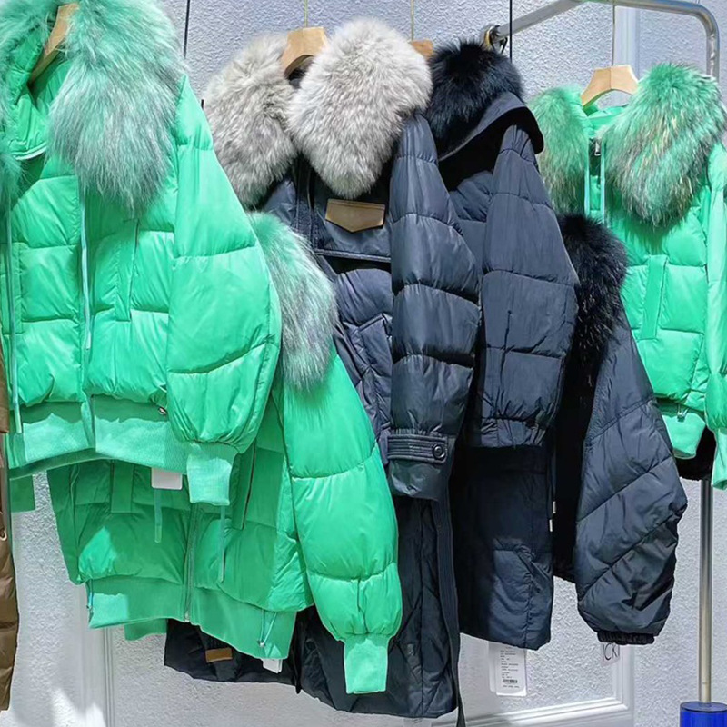 25冬Caive kient高奢皮草大毛领鹅绒服清货十三行女装批发直播货