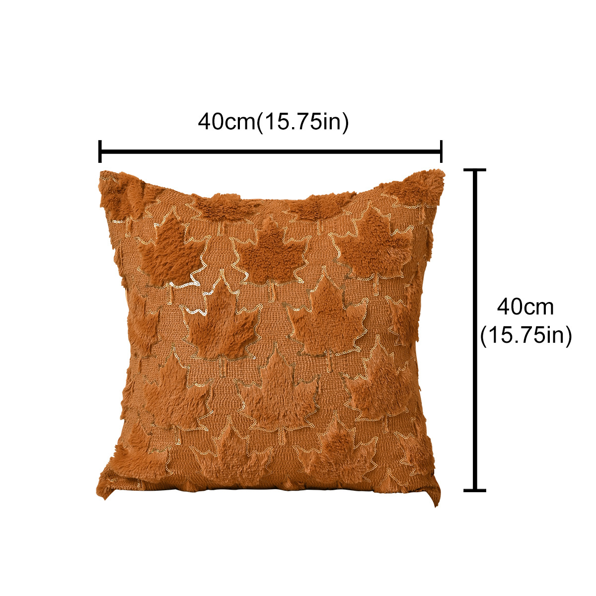 Transfronterizo nuevo oro otoño hoja de almohada cubierta de esponja universal sequela de peluche hoja de arce Halloween almohada cubierta de almohada TEMU