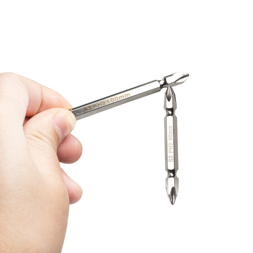 Cross-border 65/100/150mm double-ended magnetic cross screwdriver head electric pneumatic screwdriver head