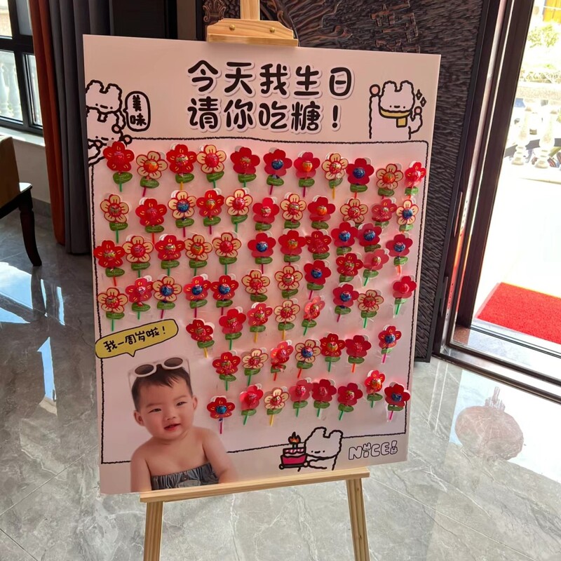 Please eat candy kt board lollipop welcome card baby 100-day banquet full moon boy and girl birthday decoration Please eat candy kt board lollipop welcome card baby 100-day banquet full moon boy and girl birthday decoration