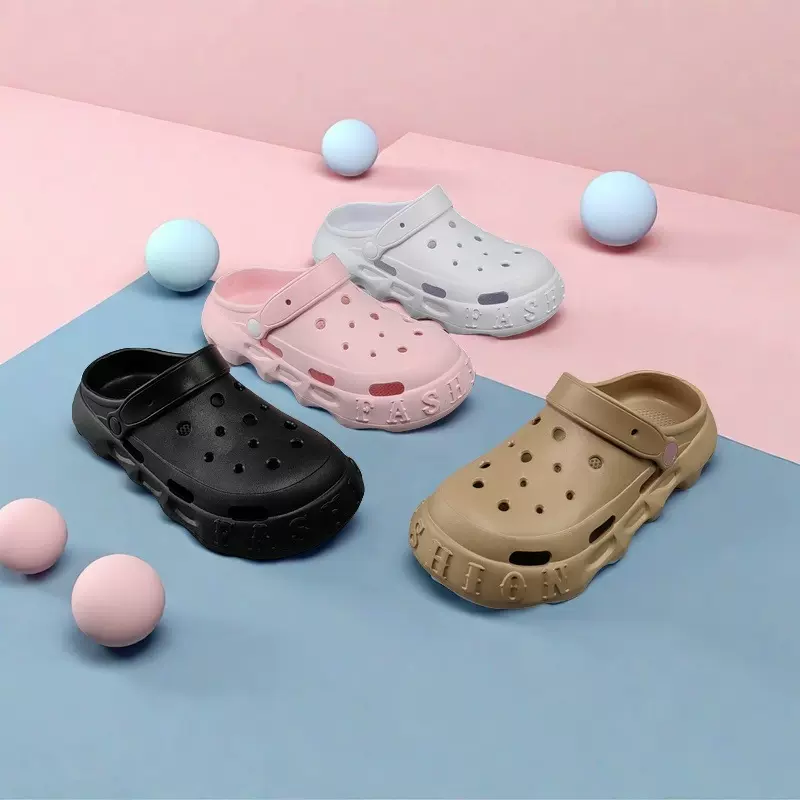 朴熙跨境电商女款夏季拖鞋厚底踩屎感运动女士凉鞋室外轻便洞洞鞋