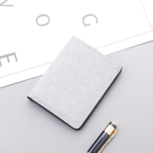 Vertical canvas wallet short men's can hold driver's license ultra-thin wallet men's mini small wallet with thin zipper