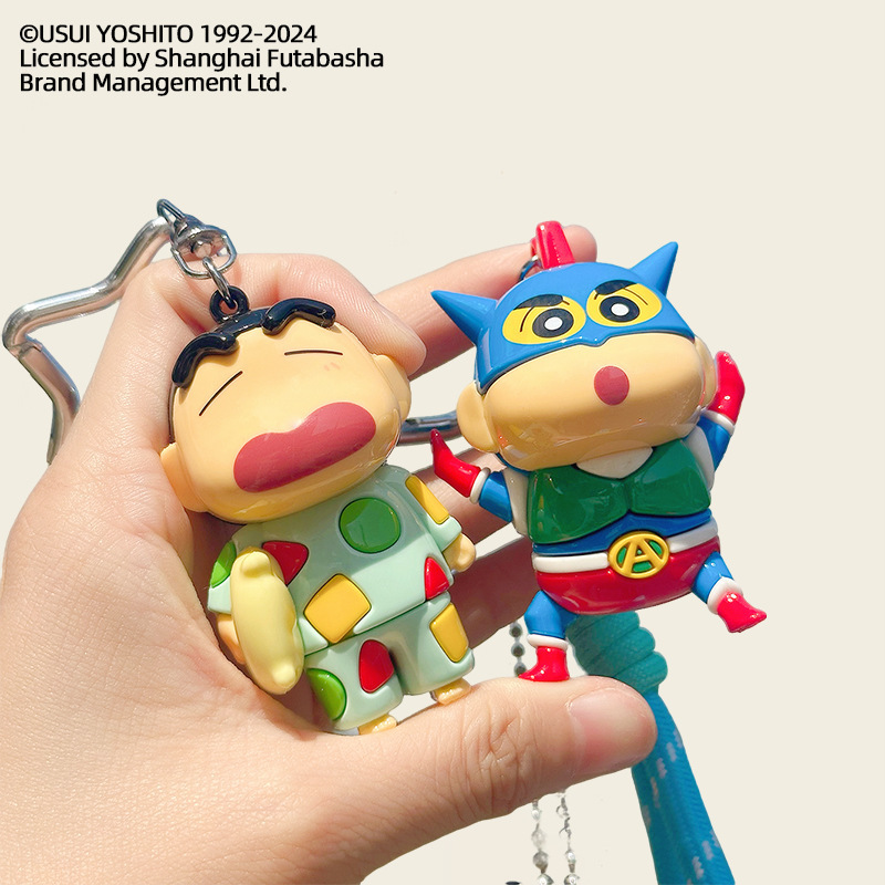 Genuine Crayon Small New Key Chain Pendant School Bag Hanging Ornaments Cartoon Doll Doll Machine Doll Small Gift Jewelry