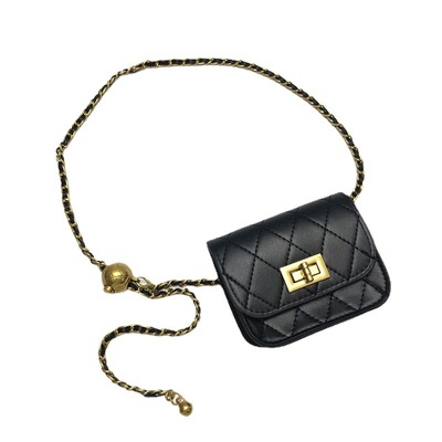 跨境新腰链腰包菱形格胸包斜挎包女配饰时尚两用小包包女一件代发|ms