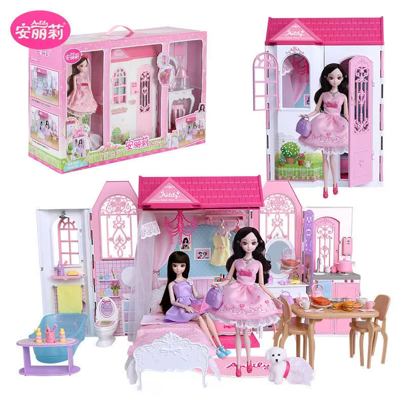 Doll, set, backpack, family villa, toy