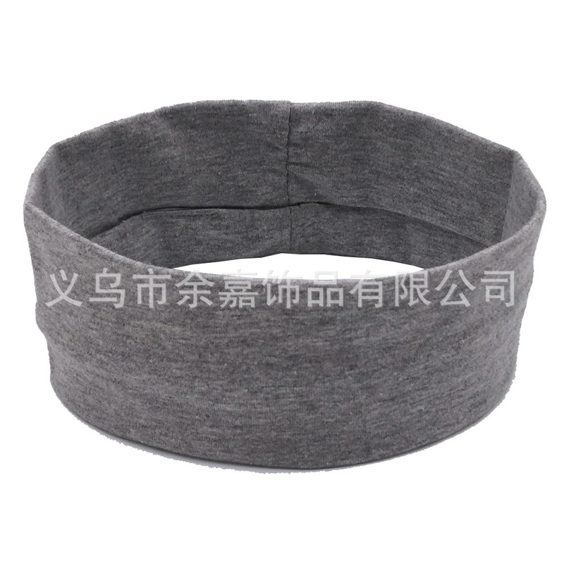 欧美瑜伽弹力头带运动健身跑步吸汗束发带韩版素色头饰头巾发箍|undefined
