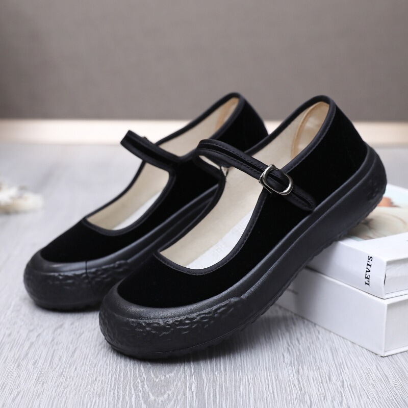 New Old Beijing Cloth Shoes Women's Work Cloth Shoes Non-slip Soft Sole Work Black Cloth Shoes Comfortable Dance Shoes Mother Shoes