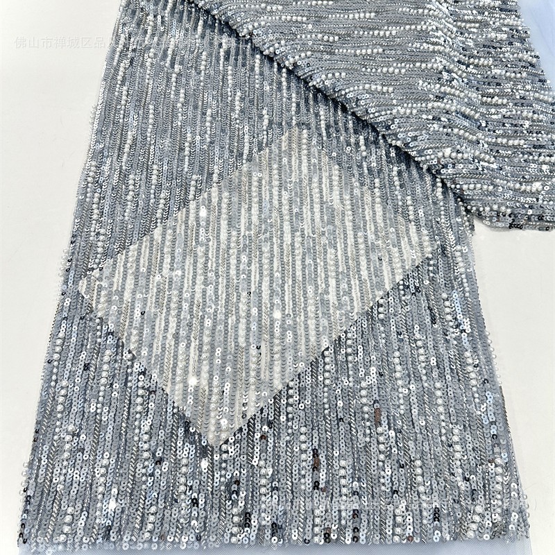 Fabricante al por mayor nuevo tejido de cadena de perlas de lujo vestido de cena de moda bolsas accesorios tela