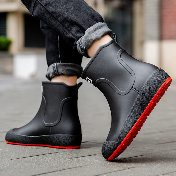 Cross-border couple rain boots ladies fashion men outdoor waterproof work shoes kitchen car wash fishing rain boots overshoes wholesale