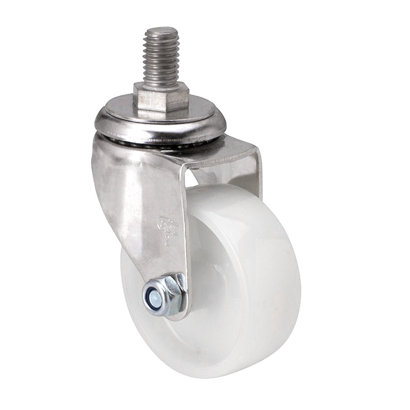 Rueda Giratoria de Nylon Roscada de Acero Inoxidable 304 1.5 y 2 Pulgadas S26-23 para Industria Médica