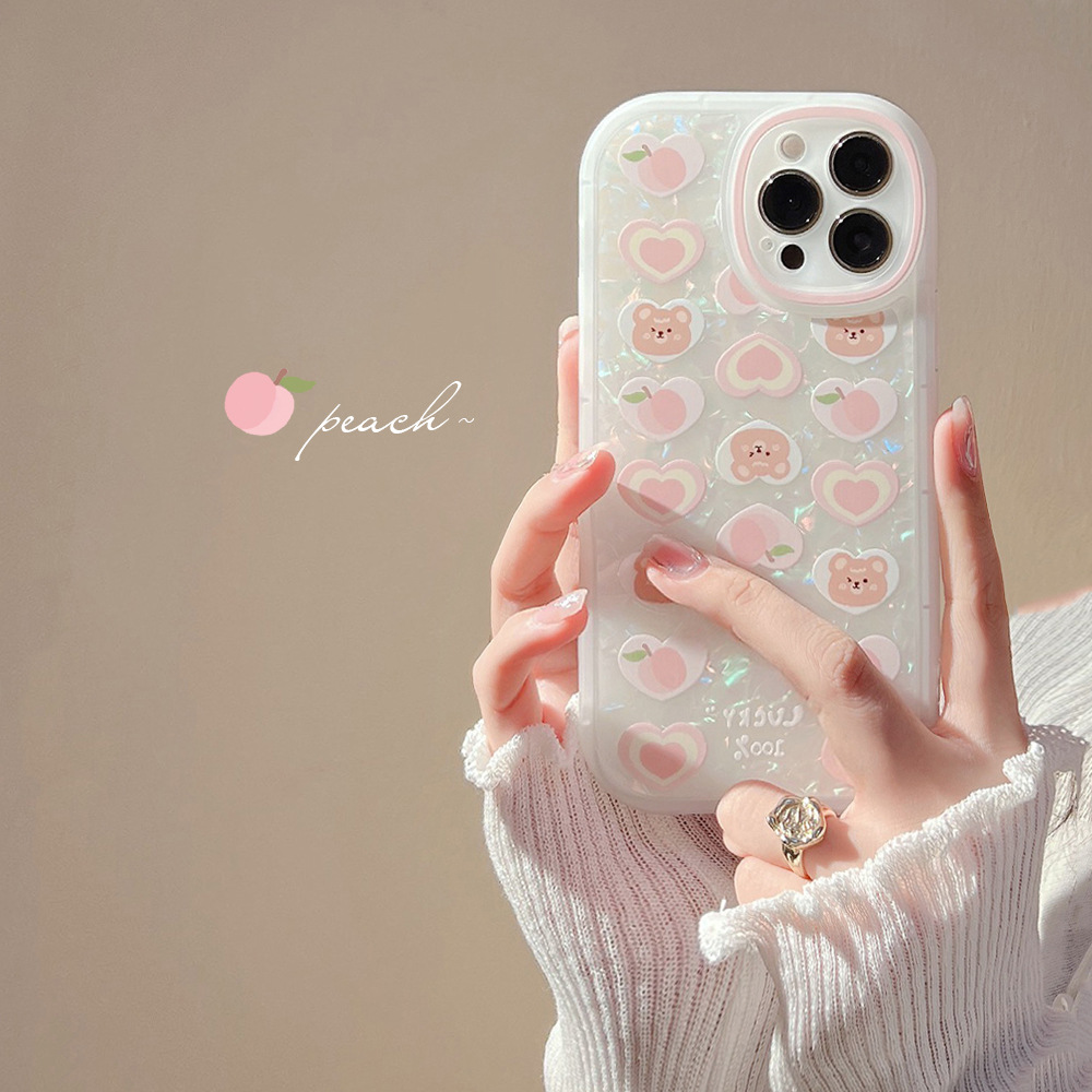 47g Weight iPhone Applicable Brands tpu Material Peach, Bear Pattern Fashion Peach Bear Tpu Phone Accessories