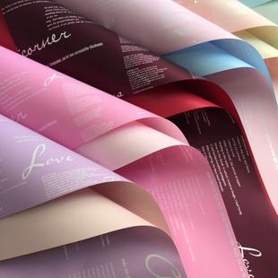 English two-color Ouya paper flower wrapping paper material floral bouquet gift gift waterproof wrapping paper in stock