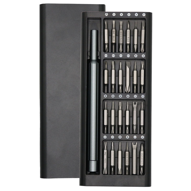 Juego de destornillador 48 en uno, bolígrafo de aluminio, cabezal de lote bidireccional cruzado de una palabra multifuncional, destornillador de reparación de precisión magnética fuerte