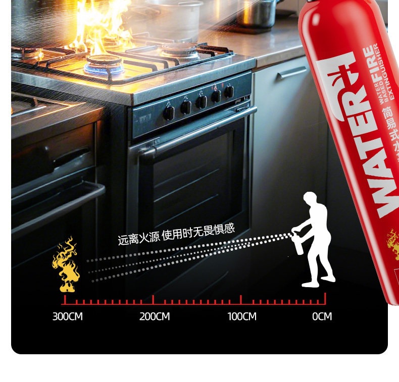 Suitable for household water-based fire extinguishers, 2026 new national standard, 3C certified, high-temperature resistant, explosion-proof, simple for kitchen and car use