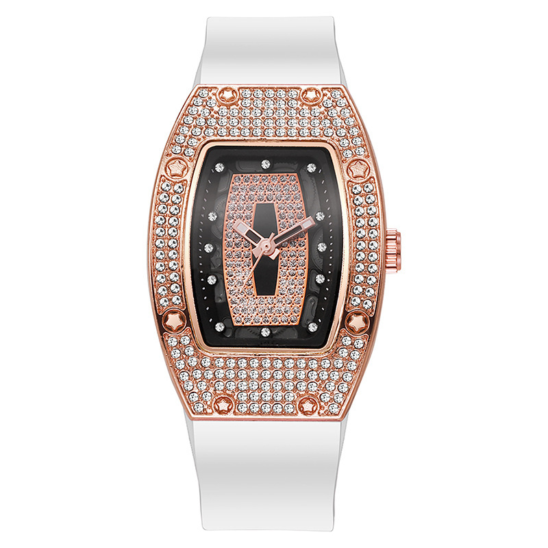 Liu's Wine Barril en forma de diamante cinta de cuarzo reloj de mujer tendencia de moda temperamento reloj de mujer reloj de silicona al por mayor