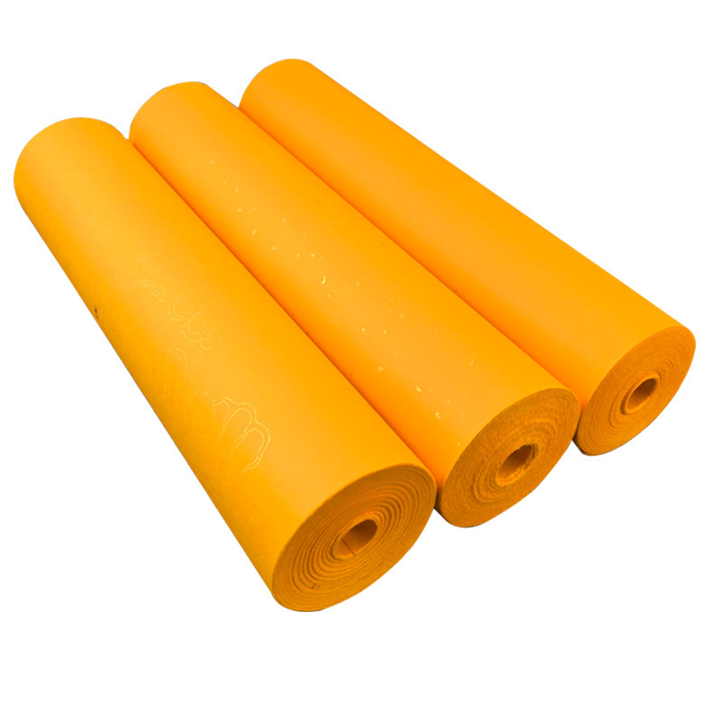 佛黄色百米宣纸长卷半生熟洒金素面龙纹抄经书法用纸创作剪纸刻字