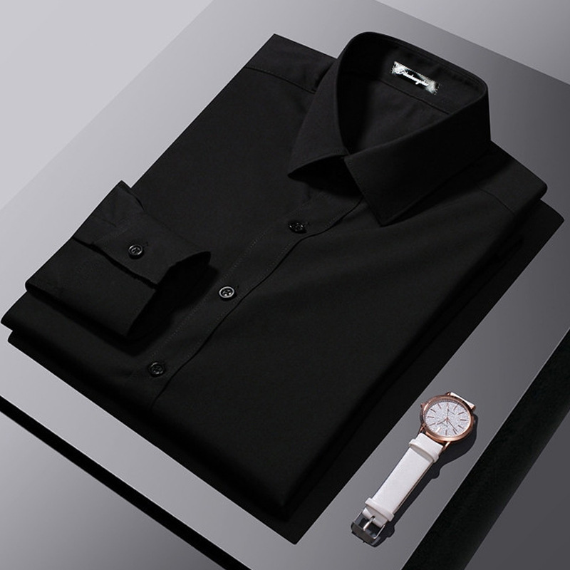 Spring white shirt men's long-sleeved business formal wear professional shirt Korean-style slim-fit bridesmaid solid color inner suit shirt Spring white shirt men's long-sleeved business formal wear professional shirt Korean-style slim-fit bridesmaid solid color inner suit shirt